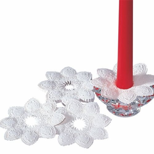 100 Kerzen-Manschetten rund 10 weiss - 2