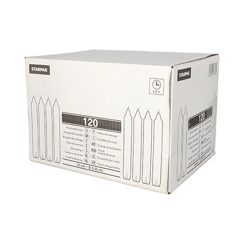 120 Haushaltskerzen mit Dornloch 2,45 · 20 weiss - 2