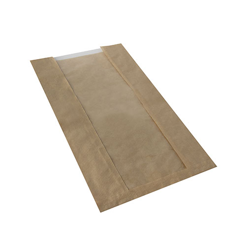 1000 Sichtstreifenbeutel mit PLA-Fenster "pure" 38 x 20 9 braun - 1