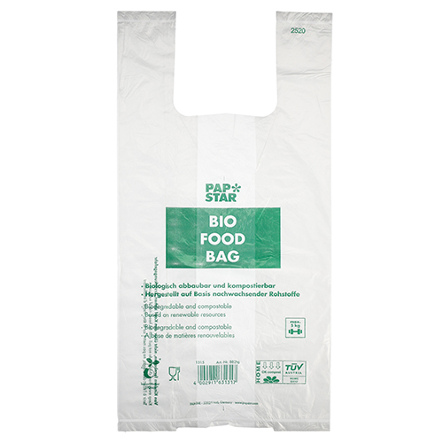 100 Hemdchen-Tragetaschen, Bio-Folie 55 x 28 20 transparent Knotenbeu - 1