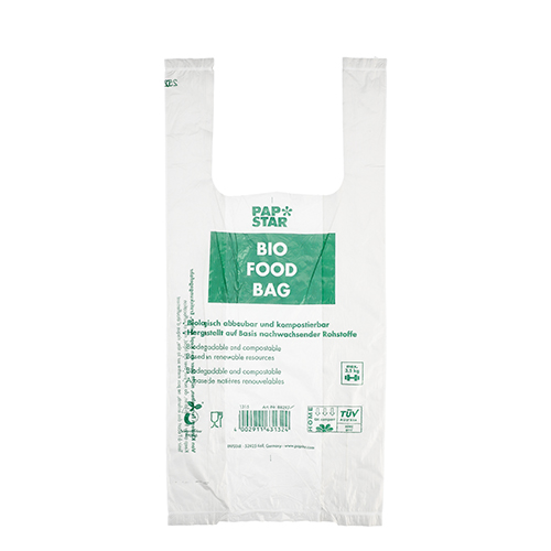 100 Hemdchen-Tragetaschen, Bio-Folie 47 x 22 13 transparent Knotenbeu - 1
