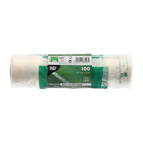 100 Hemdchen-Tragetaschen, Bio-Folie 47 x 22 13 transparent Knotenbeu - 2