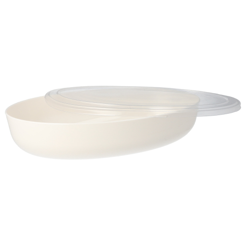 10 Mehrweg-Schalen oval 2400 ml 6,5 x 19,5 30,5 weiss "Cella" - 3