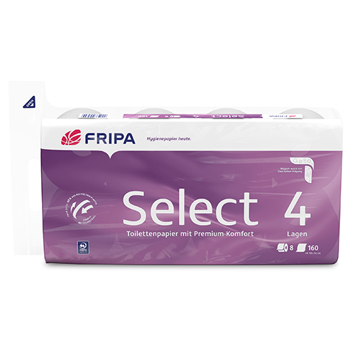 8 Rollen Toilettenpapier, 4-lagiges Tissue 12 · 13,8 x 9,8 hochweiss